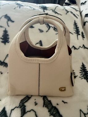 Coach Cream Mini Handbag with Gold Accent